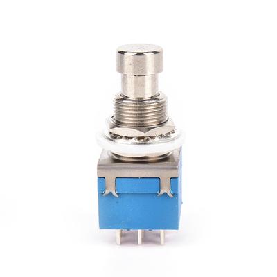 1X 9-Pin 3Pdt Krabička na kytarový efektový pedál Stomp Foot Kovový spínač True Bypass Modrá
