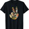 Natural Silhouette Forest Meadow Cottagecore Peace Sign Hand T-Shirt(57)