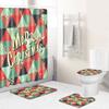 Christmas Home Door Mat Bathroom Shower Curtain Floor Mat Combination Four-Piece Set Bedroom Living Room Carpet