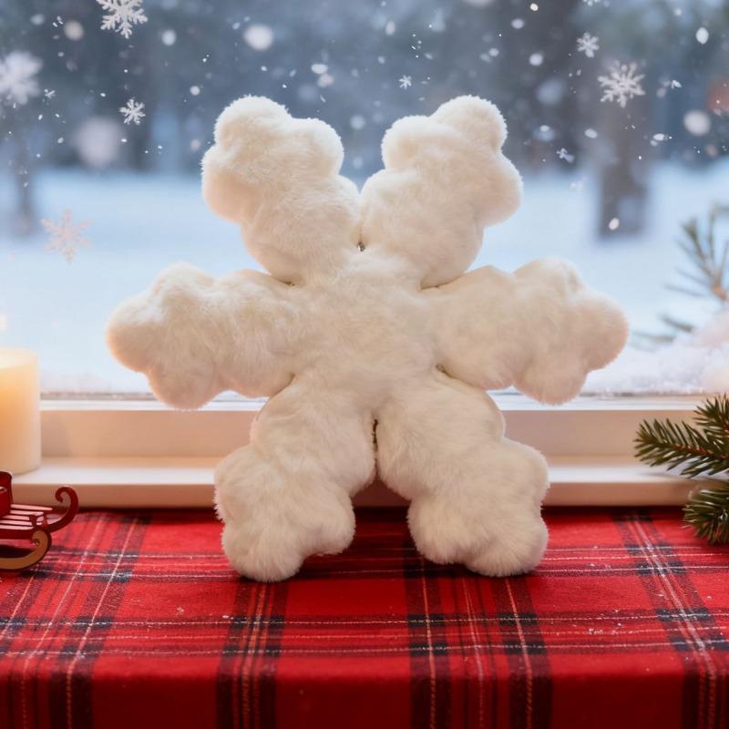 Snowflake Throw Pillow Sofa Cushion Living Room Décor Accent Plush Toy Decorative Pillow for Home Comfort and Style