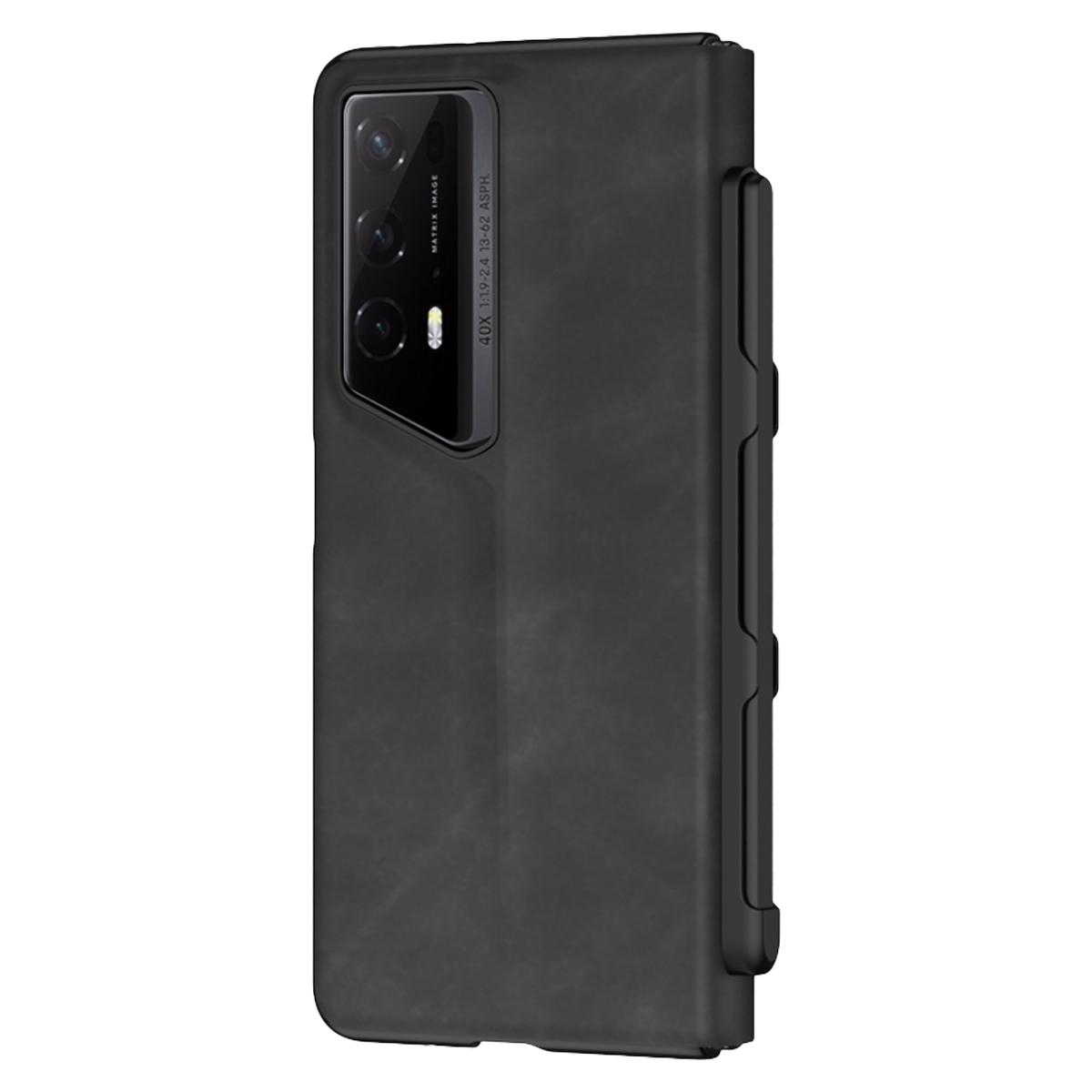 

For Honor Magic V2 RSR Porsche Design Case Nappa Texture Leather Phone Cover with Stylus Slot Black