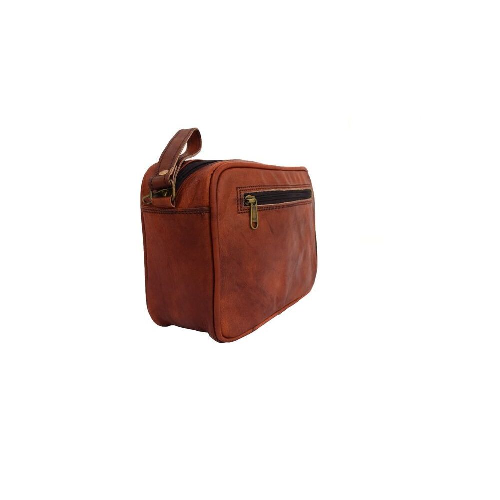 Genuine Goat Leather Toiletry Bag Shaving Dopp Kit Case Organizer Washbag Pouch