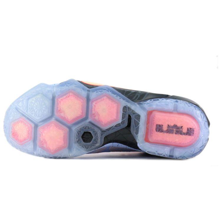 Nike Lebron 12 Easter Round Toe Lace-Up Non-Slip Lightweight Mid-Top Basketball Shoes Men sneaker Black Purple 707781-488