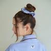 Blue Piping Terry Scrunchie