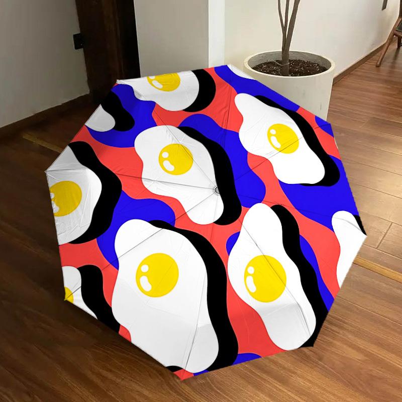 

1pc Fried Eggs Automatic Open/Close Umbrella, Formal Events - Ideal Gift for Family or Friends, Outdoor Accessory yy251211166