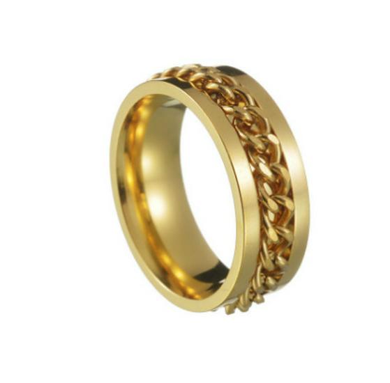 2023 European & American Titanium Steel Rotating Punk Couple Ring for High-Quality Decompression and Anti-Dryness