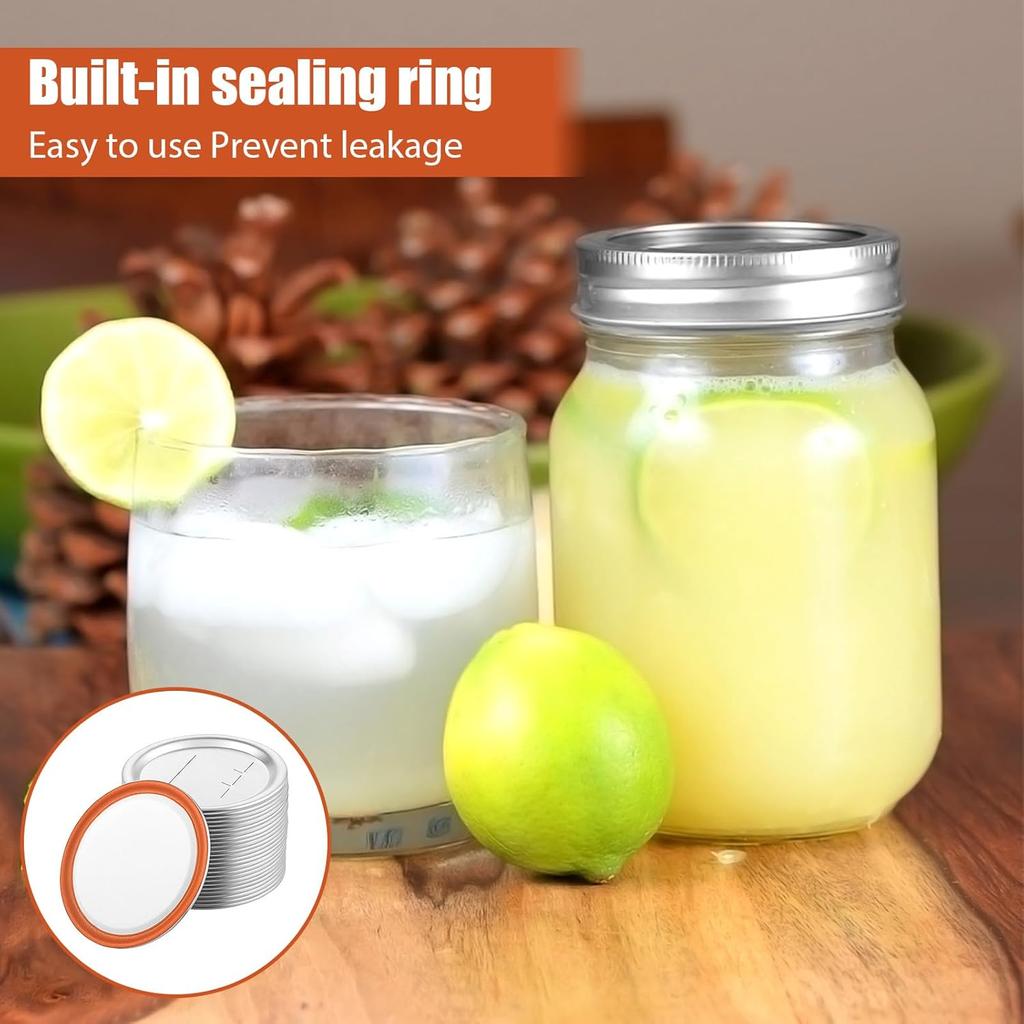 24 PCS Mason Jar Vacuum Sealer Lids, Canning Lids Wide Mouth Compatible with Most of Electric Vacuum Sealer