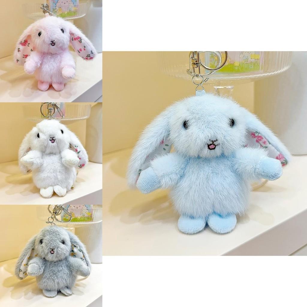 Jinnew Original European Style Plush Bunny Keychain With Fluffy Ears For Bookbag Decor