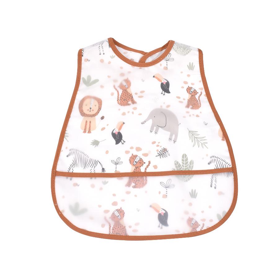 Waterproof Cartoon Baby Bib - Adjustable EVA Cotton Feeding Bib for Boys & Girls