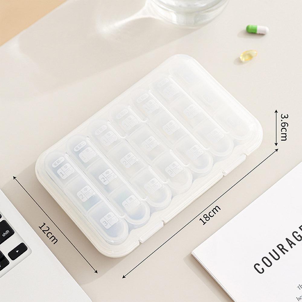Portable 21 Grids Weekly Pill Box Large Capacity Sealed Daily Pill Cases Moisture-Proof with Lid Pill Organizer for Home&Travel белый