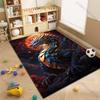 Multiple sizes Blue dragon with full moon Print Carpet Rug for Living Room Bedroom Sofa Doormat Home Decor Non-slip Floor Mat