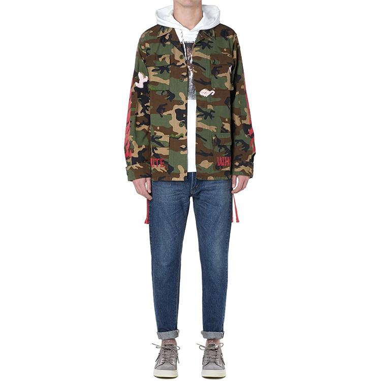 Off-White Camouflage Jacket With Webbing Men Outerwear OMEA008F150390439920