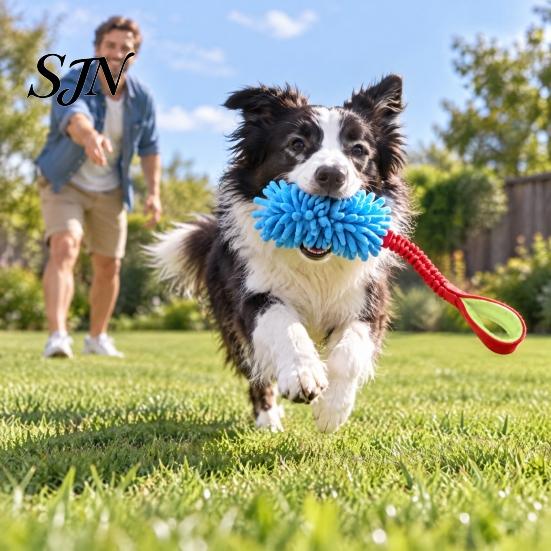 Fetch Toys for Dogs Dog Rope Toy, Durable Interactive Plush Tug with Reinforced Handles, Safe Polyester Chew Dental Cleaning Toy Small Large Pet Oral