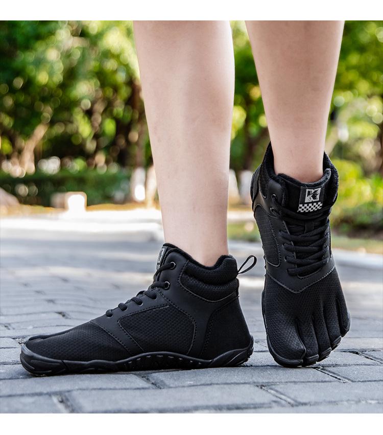 Fleece-lined Mid-top Five-finger Shoes for Women & Men - Non-slip, Wear-resistant, Ideal for Outdoor, Fitness, Yoga & Hallux Valgus.