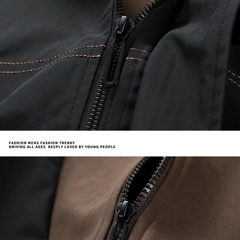 Men's Hooded Fleece-Lined Faux Two-Piece Jacket