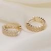 1 pair Fashionable Bohemian Style Cubic Zirconia Decorated Hoop Earrings for Women ElegantDelicate Huggies Party Jewelry Gifts