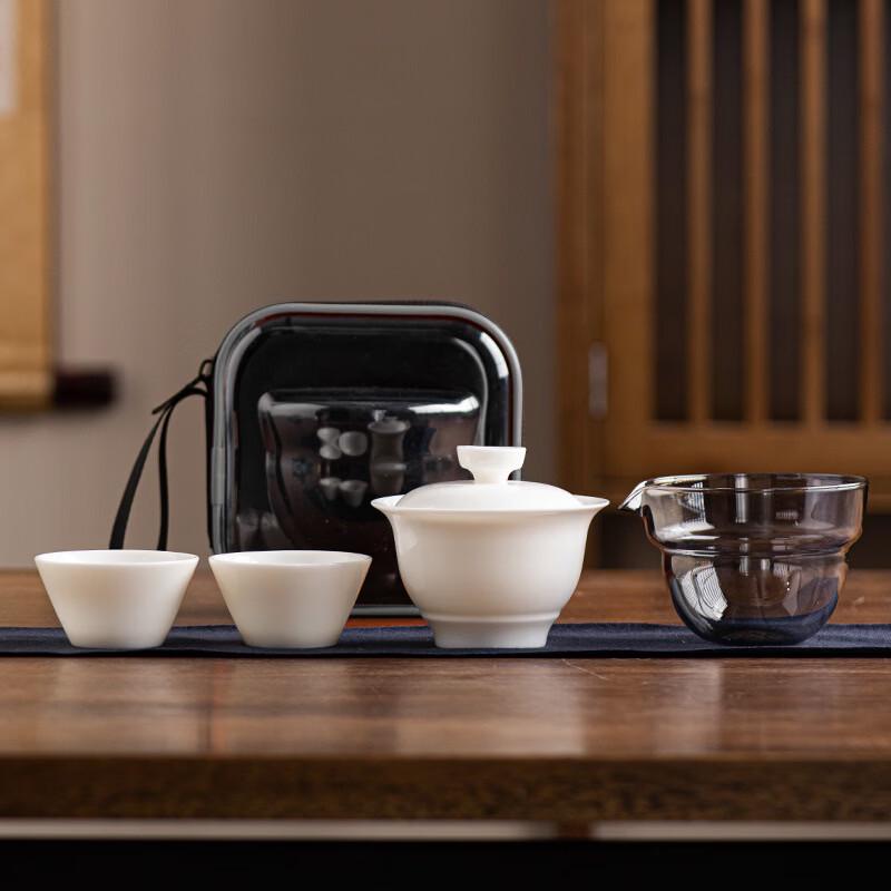 Pinjian Dehua Jade Porcelain Portable Tea Set