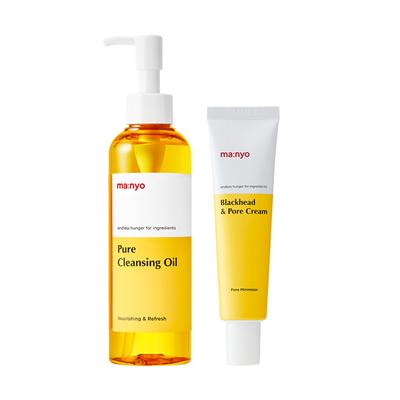 Manyo Factory Olio detergente per punti neri e pori 145 ml + Crema per pori 30 ml + Kill Pad 3p Set