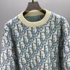 European Trend DI Unisex Letter Jacquard Knit Sweater - Casual Long-Sleeve Round Neck