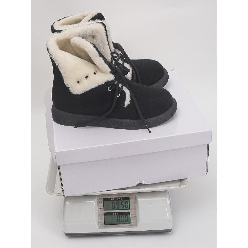 Women's Plus-Size Thick-Soled Snow Boots - Winter New Style, Retro, Short Ankle, Lace-Up, Fleece-Lined, Thick & Warm