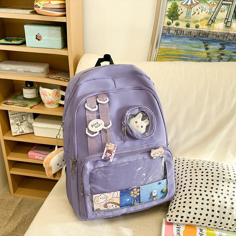 School bag, student bag, large capacity, shoulder back, high value backpack, new primary school students simple and cute pain bag