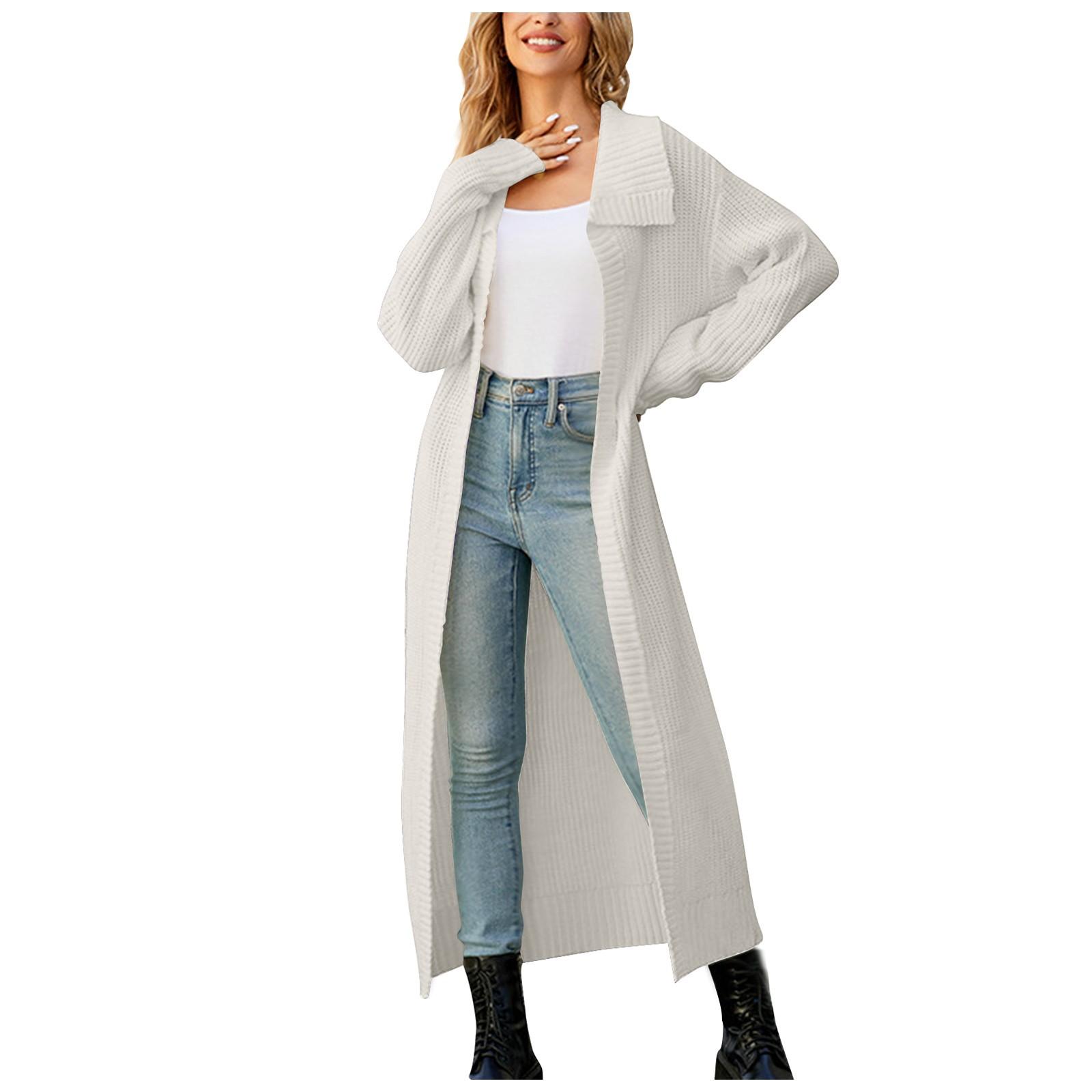 

Женский свободный повседневный кардиган с длинными рукавами, свитер, куртка, модная куртка XL белый