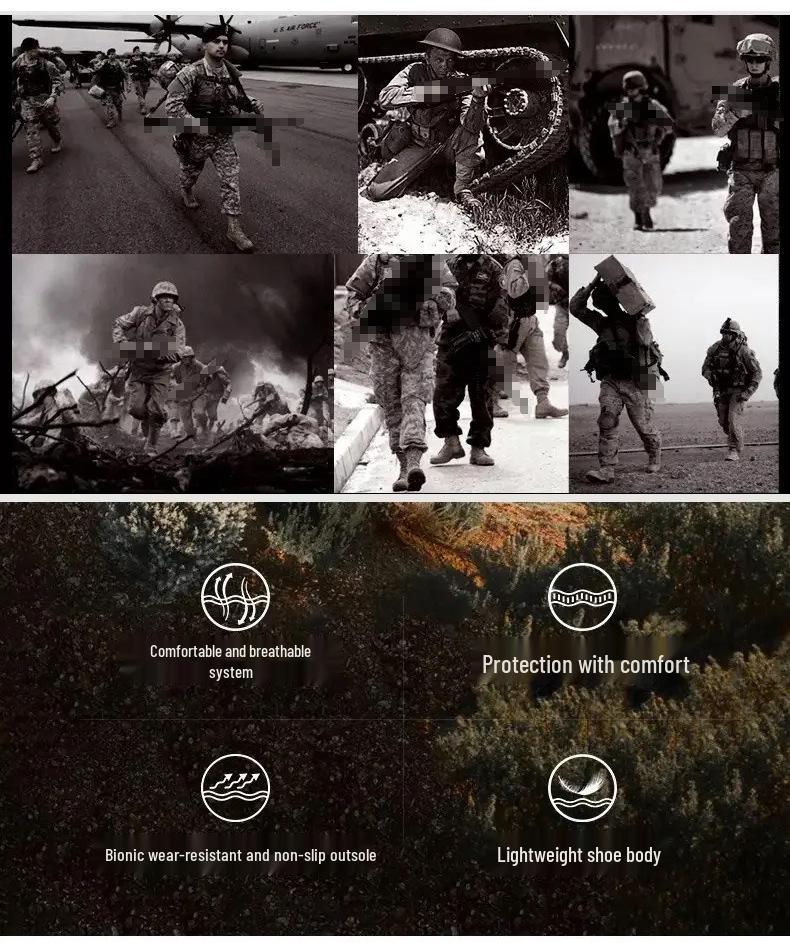 Plus Size Breathable Outdoor Military Boots - Wear-Resistant Hiking & Mountaineering Shoes