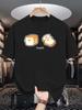 Kawaii Cat Toast Unisexs Crew Neck T Shirt Cute Cartoon Bread Kitty Face Sweet Food Graphic Short Sleeve Casual Street Tops