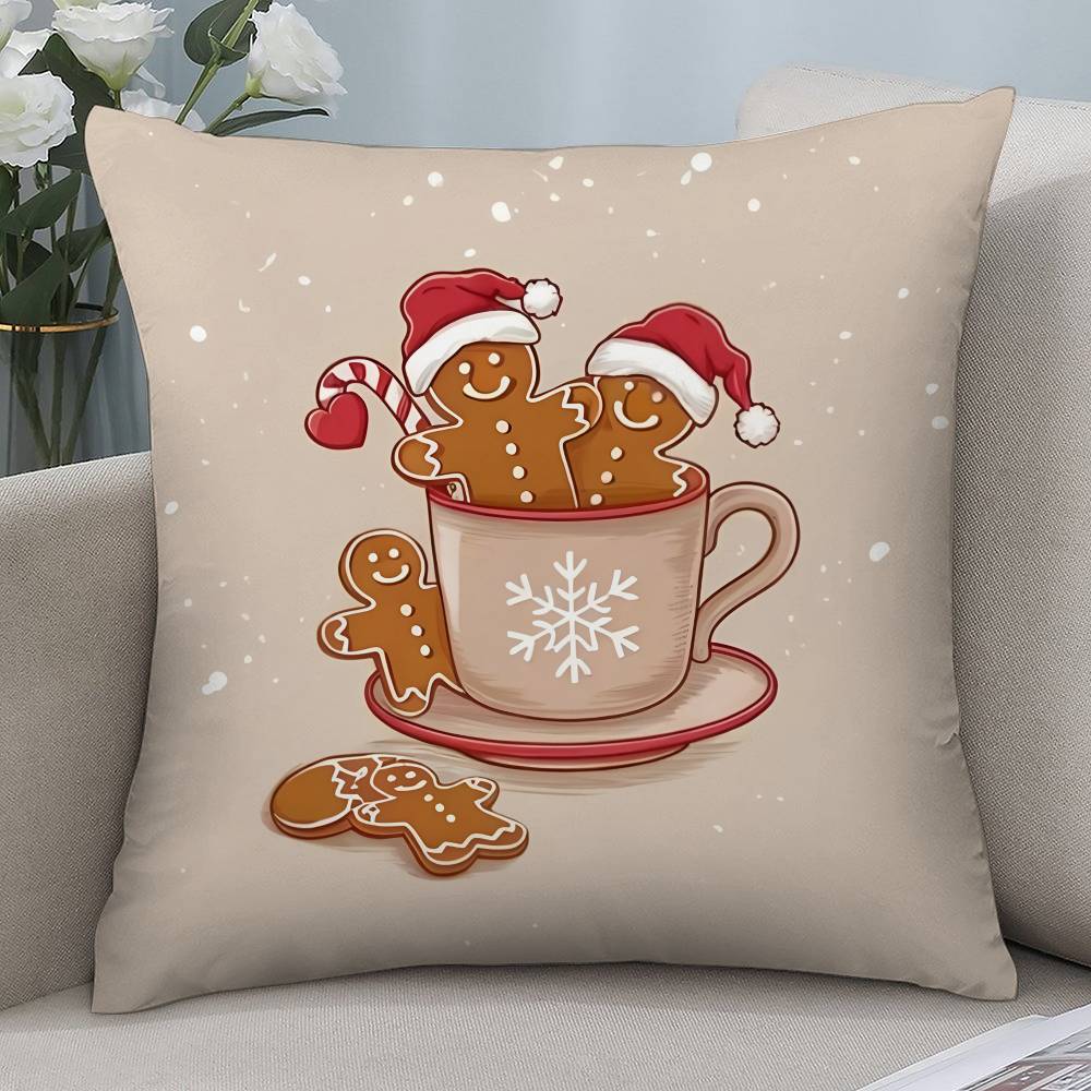 

Рождественский Санта и Олень Наволочка Короткий плюш Двусторонняя печать Квадратные Наволочки для диванных подушек Домашний декор 12x12Inch