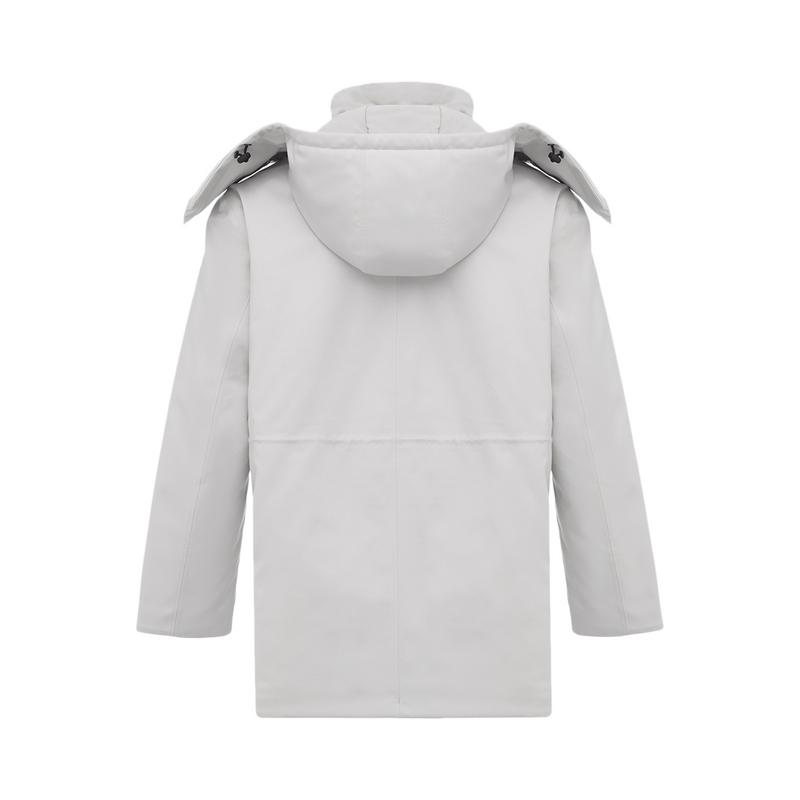 Li-Ning 1990 Commuter Series Solid Color Minimalist Hooded Cotton Jacket Men Jacket Dawn-Gray AJMT221-1