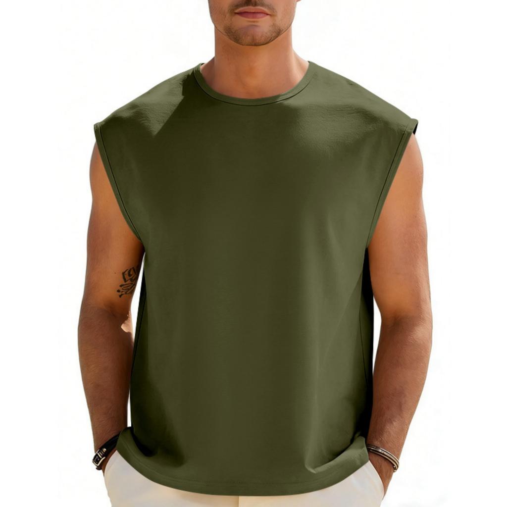 Herren Rundhals Ärmellos Locker Atmungsaktiv Sportliches Tanktop für Training Fitness Freizeitkleidung