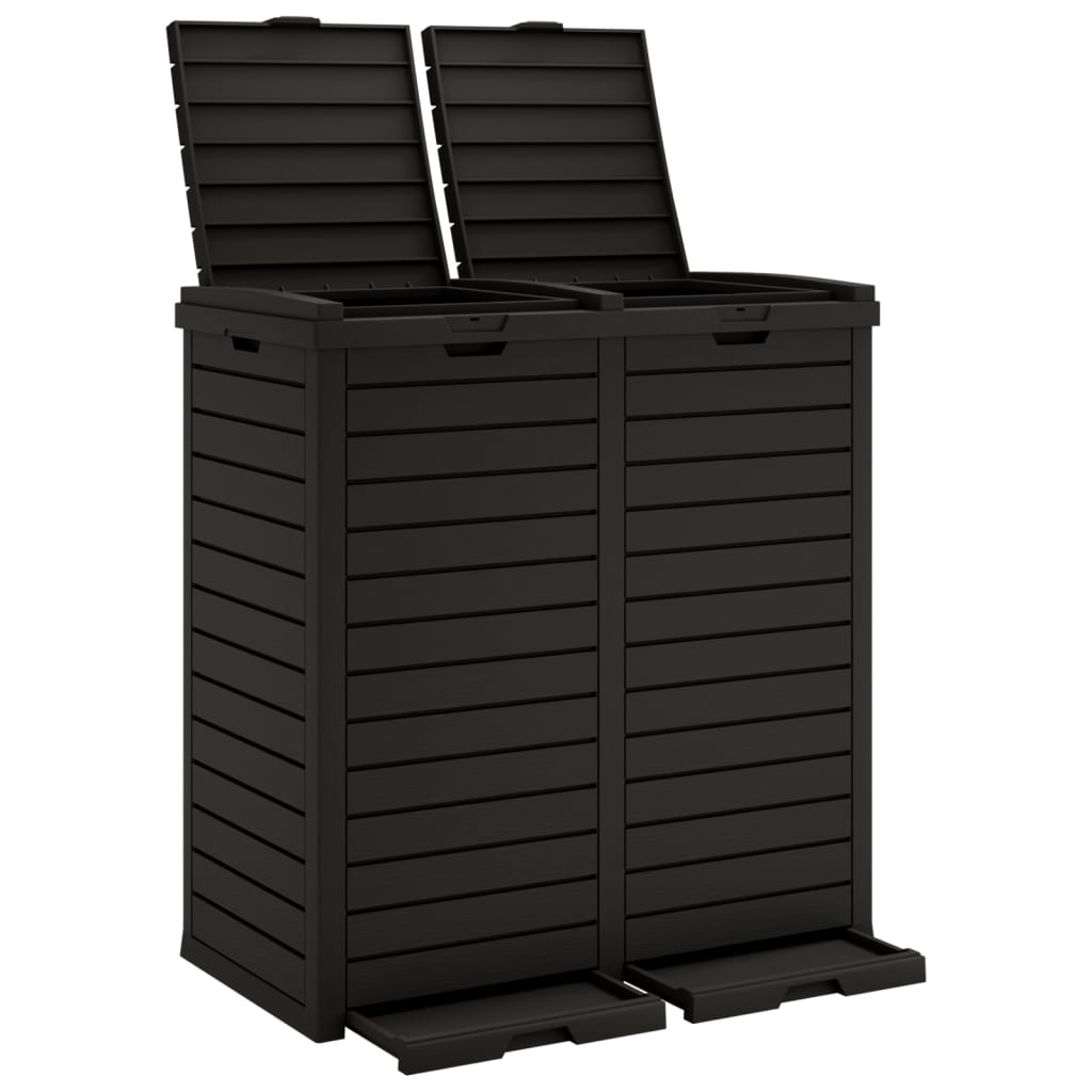 Outdoor Trash Bin Black 78 X 41 X 86 Cm Polypropylene
