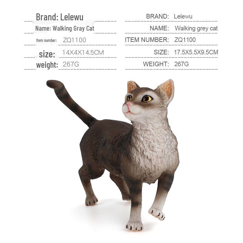 Children's Black and White Kitten Simulation Set - Toy Cat Figurine