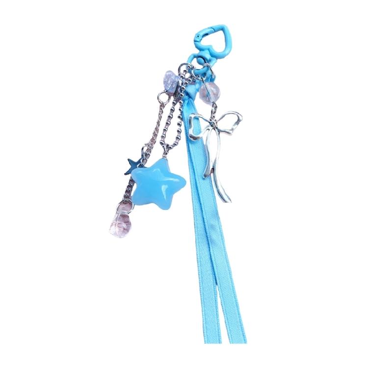 

Youthful Star Embellished Key Chain with Cuteness Bowknot Unique Key Accessory Perfect for Parties and Casual Outings 1 синій