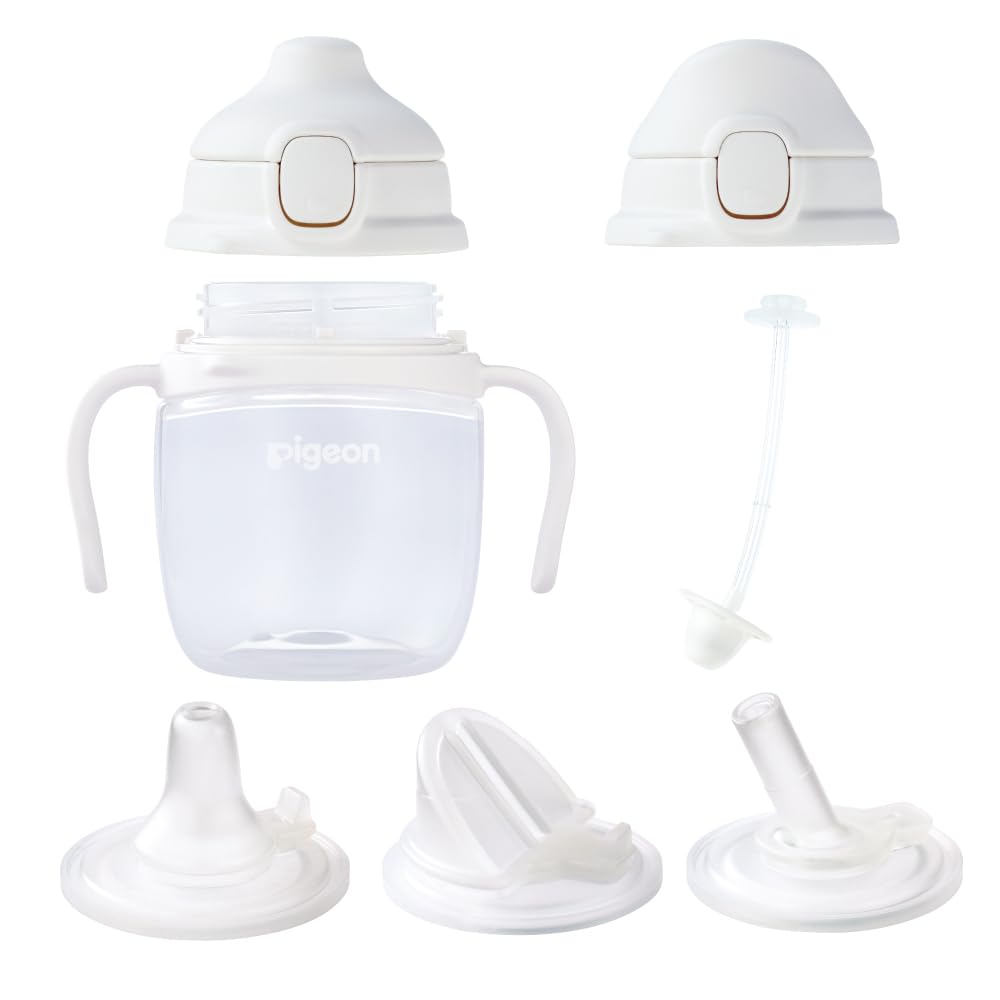 PIGEON Magmag Growth Sippy Cup & Straw Set with Bottle Attachment for Babies & Toddlers