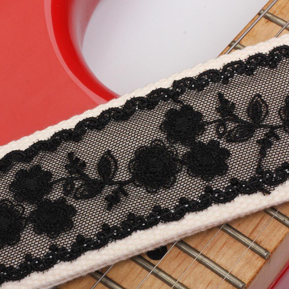 Guitar Strap Vintage Lace Pattern Shoulder Belt With Picks Universal For Bass Electric Acoustic Guitar
