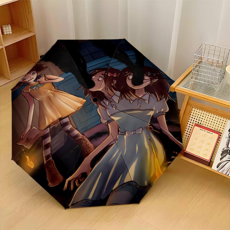 Fran Bow Windproof Auto 8 Rib Folding Umbrella Portable Outdoor Parasol