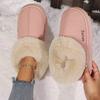Anti-slip Thick Plush Snow Boots Women Faux Suede Platform Fur Winter Boots Woman Slip On Warm Cotton Padded Shoes Female 45