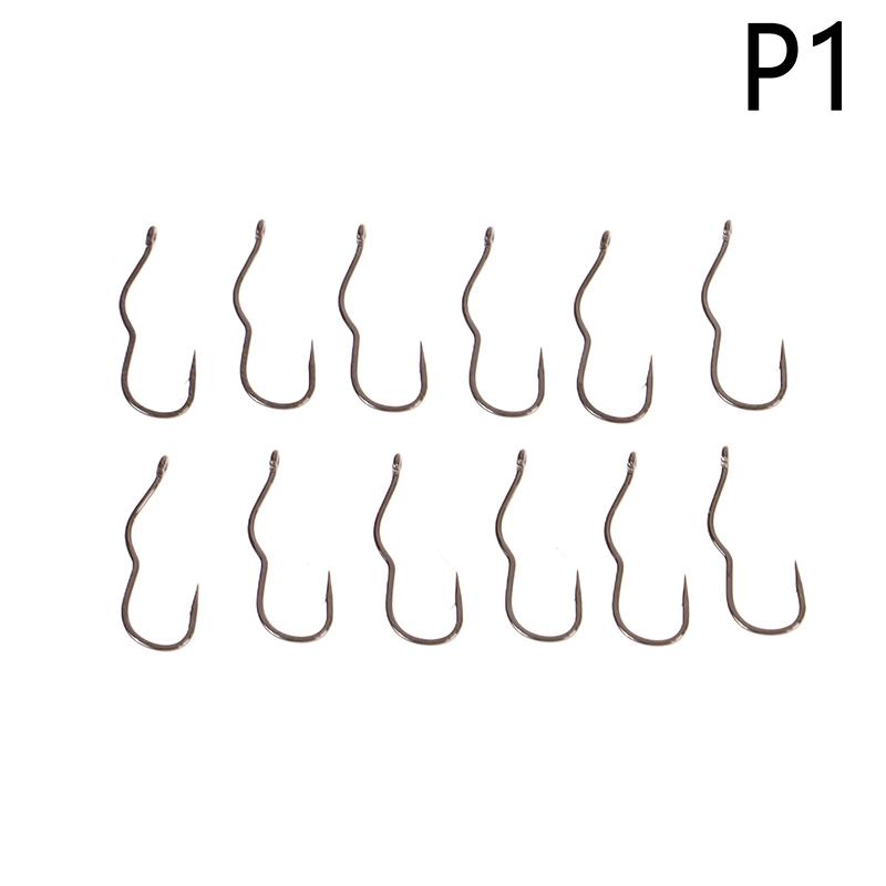 

12 шт./упак. рыболовный крючок из высокоуглеродистой стали с острым ушком и зазубринами, автоматический перекидной рыболовный крючок для принадлежностей для ловли карпа