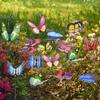 50Pcs Butterflies Garden Yard Planter Colorful Whimsical Butterfly Stakes Decoration Home Outdoor Flower Pots Decor Supplies
