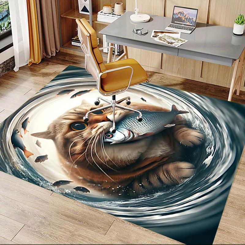 1PC cat fish Anti-slip carpet, suitable for Office, bedroomand playrooms. It can also be used as a sofa footrest cover-W89