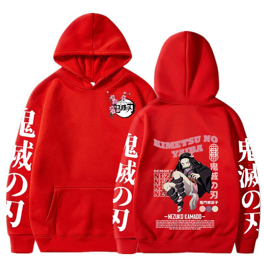 Demon Slayer Japanese Anime Hoodies Long Sleeve Sweatshirts Harajuku Aesthetic Kamado Nezuko Graphic Itself Oversized Clothing