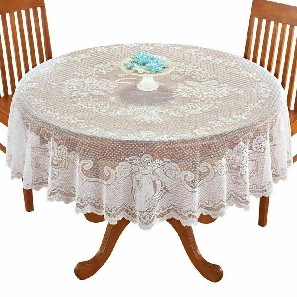 White Tablecloth Lace Rectangle/Round Table Cloth Cover Wedding Banquet