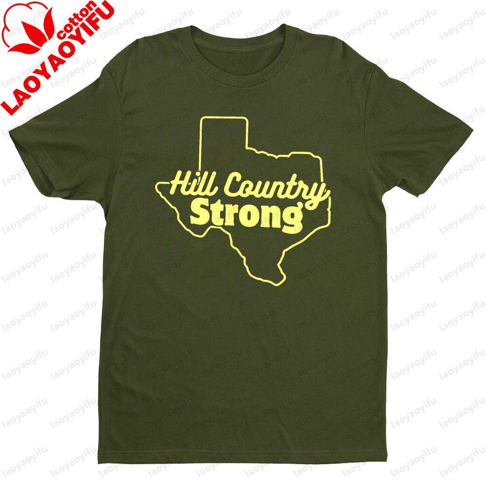 Hill Country Strong Texas Outline Graphic T Shirt Unisex Modern Summer Cotton Short Sleeve Hill Country Pride Casual Daily Outfit