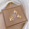 Necklace Earrings Set Light Luxury Full Of Diamonds Pearl Cherry Personality Temperament Banquet Earrings Item Group