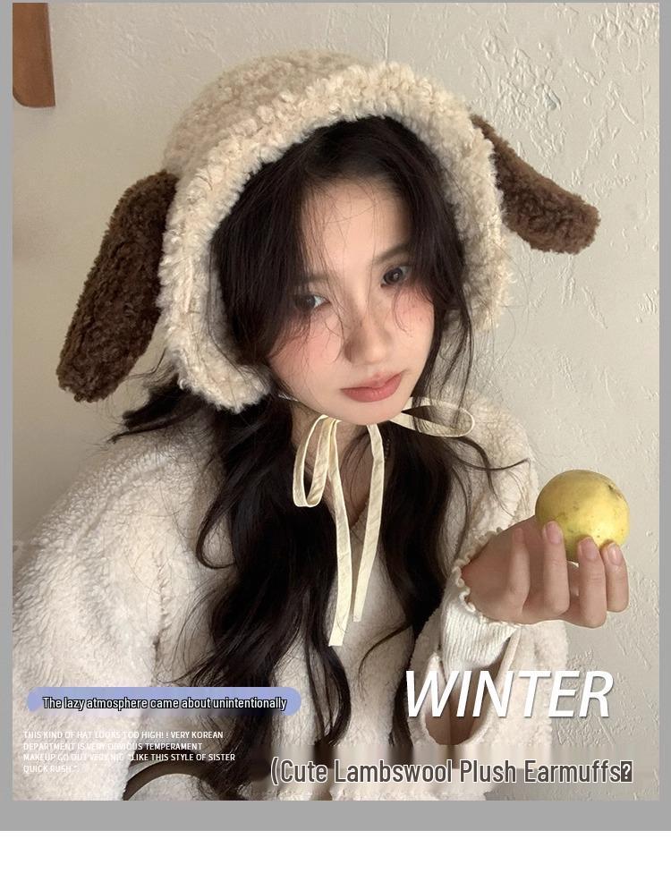 Korean Style Cute Puppy Plush Earmuffs: Women's Winter Windproof Ear Warmers