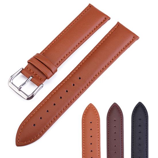 18/20/22/24mm Faux Leather Watch Band Strap for  Samsung Galaxy Huawei
