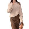 Women's Solid Color Thick Knit Hemp Flower Sweater - Round Neck, Pullover, Korean Style, Perfect for Autumn and Winter.