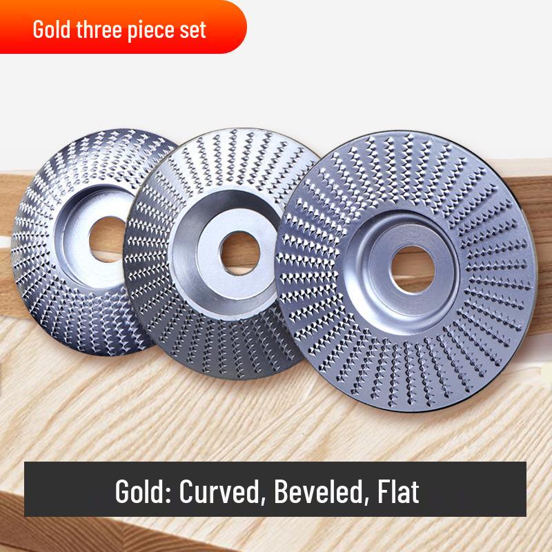 Woodworking Angle Grinder Burr Disc & Polishing Wheel Set