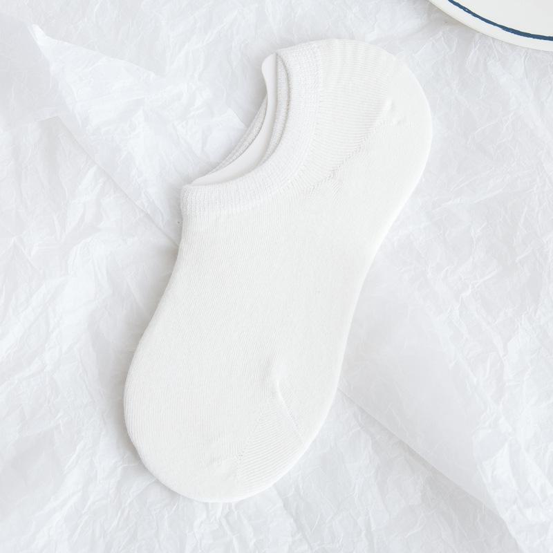 Ladies Spring and Summer Thin Lovely Trend Solid Color Breathable Invisible Cotton Socks